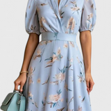 Vestido Floral Isaline con Cuello Ligero