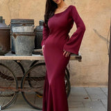 Vestido Maxi de Manga Larga Elegante