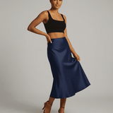 Falda Midi Astra en Azul Marino