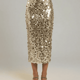 Falda Midi Aureline de Champagne