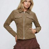 Chaqueta Zip Marrón