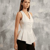 Blusa Celeste Blanca