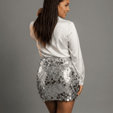 Mini Falda Celeste Blanca