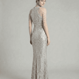Vestido Maxi Luxe Plateado