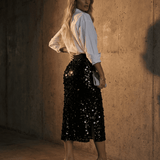 Falda Midi Noctura Negra