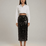 Falda Midi Noctura Negra