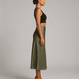 Falda Midi Olivia Verde Oliva