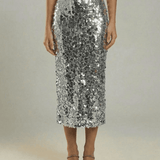 Falda Midi Silvara Gris