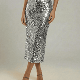 Falda Midi Silvara Gris
