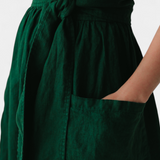 Vestido de Algodón Cressida con Escote en V y Cintura Ajustable