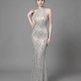 Vestido Maxi Luxe Plateado
