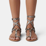 Sandalias Mujer Serpiente Planas
