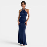Vestido Largo Halter Elegante Mujer