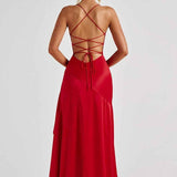 Maxivestido con volante en el dobladillo