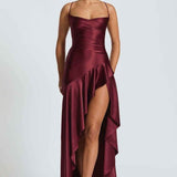 Maxivestido con volante en el dobladillo