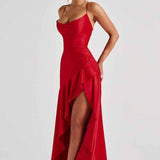Maxivestido con volante en el dobladillo