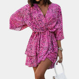 Vestido Mini Eliza con Nudo Frontal y Volantes