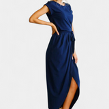 Vestido Midi Clarissa con Corte Asimétrico