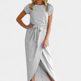 Vestido Midi Clarissa con Corte Asimétrico
