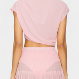 Falda Nalia de Chiffon con Cintura Elástica y Capas Fluidas