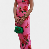 Vestido Qipao con Patrón de Rosas Elegantes Mayra