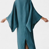 Vestido Kimono de Lino y Algodón Kamilia con Cinturón