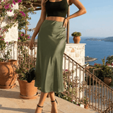 Falda Midi Olivia Verde Oliva