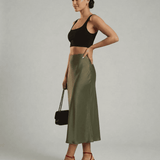Falda Midi Olivia Verde Oliva