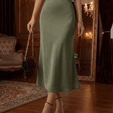 Falda Midi Olivia de Satén