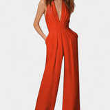 Mono de Pierna Ancha Lila con Elegancia Ligera