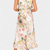Vestido Maxi Floral Lisa con Cuello Halter y Cintura Elástica