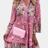 Vestido Boho Floral Mini A-Line Vera