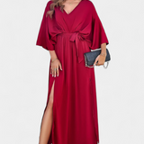 Vestido Milly Elegante con Lazo y Abertura