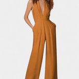 Mono de Pierna Ancha Lila con Elegancia Ligera