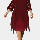 Vestido Yana Talla Grande con Mangas de Encaje