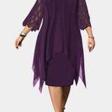Vestido Yana Talla Grande con Mangas de Encaje