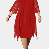Vestido Yana Talla Grande con Mangas de Encaje