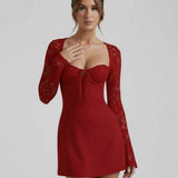 Vestido de Encaje Escarlata