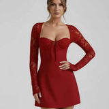 Vestido de Encaje Escarlata