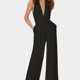 Mono de Pierna Ancha Lila con Elegancia Ligera