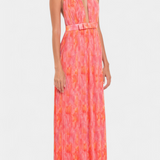 Vestido Maxi Plisado Prisca con Espalda Abierta y Cuello Halter