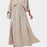 Vestido Milly Elegante con Lazo y Abertura